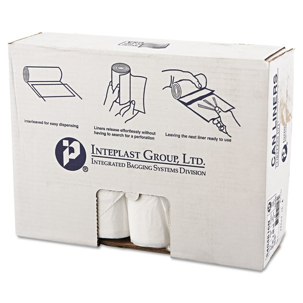 Inteplast Group 45 gal Trash Bags, 40 in x 48 in, Heavy-Duty, 16 microns, Clear, 250 PK S404816N